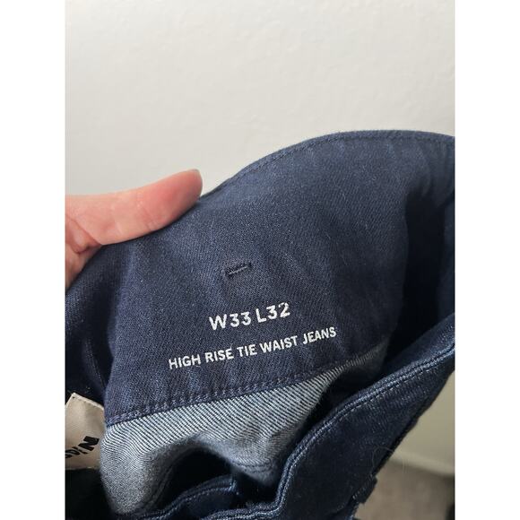 NWT Boden High Rise Tie Waist Jeans Women's Size 33x32 Wide Leg 70's Inspired - Picture 7 of 7